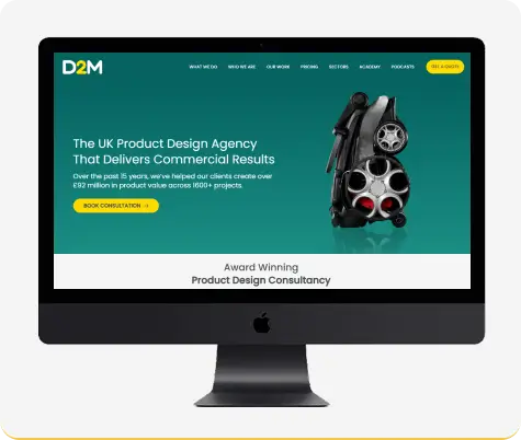 D2M Product Design — Desktop view